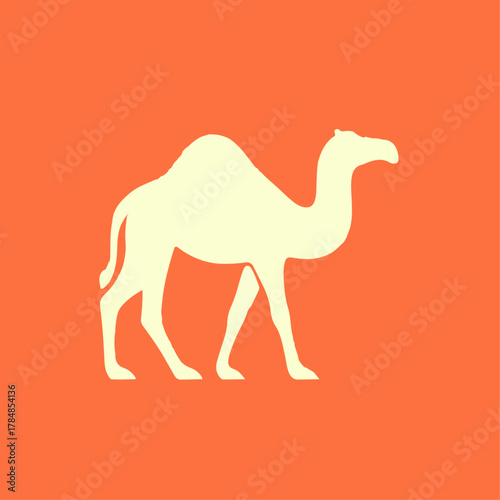 Minimal camel silhouette vector, flat style