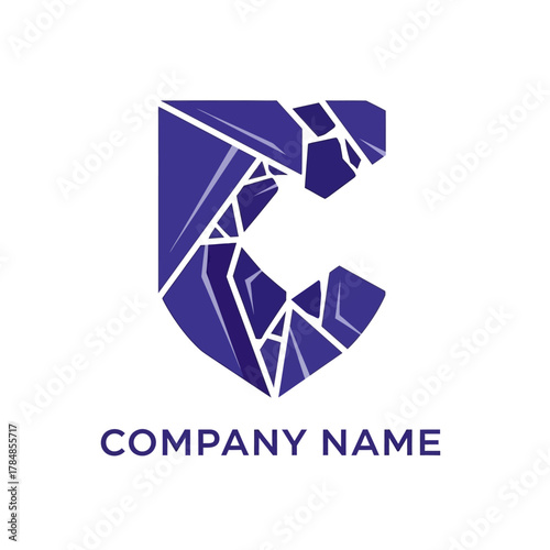 Abstract Geometric Letter C Logo Design.