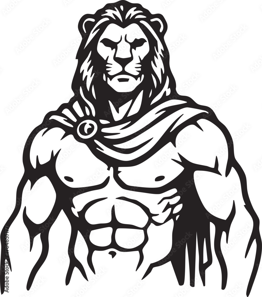 Fototapeta premium Greek god hercules vector illustration 