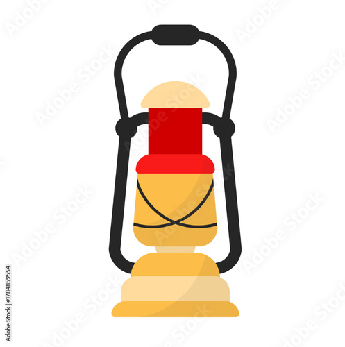 Old Kerosene Lantern Illustration Isolated on White Background