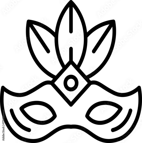 A luxurious eye mask icon, perfect for carnivals, parties, or special occasion costumes.