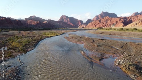drone shot of tianshan grand canyon in xinjiang, china