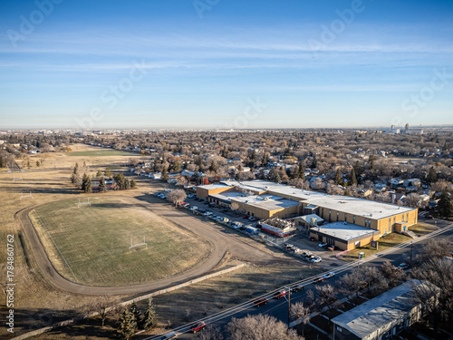 Aerial View of Westmount in Autumn, Saskatoon, Saskatchewan