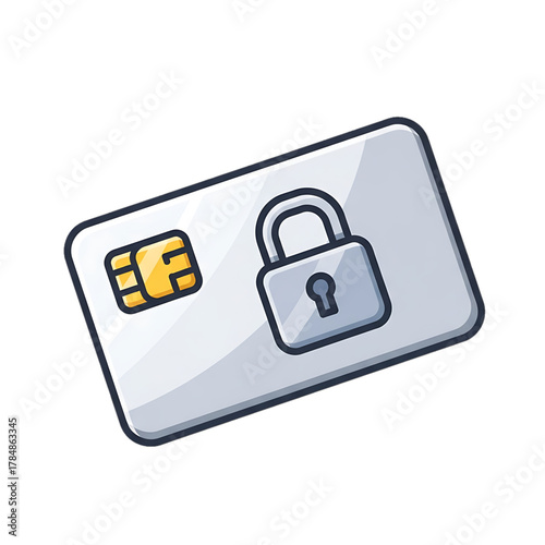 Credit card lock icon symbolizing secure payments and privacy.