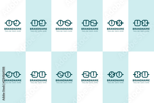 Letters UX XU UY YU UZ ZU  Glasses Optic Logo, for optical company, eyewear stores, or spectacle brands