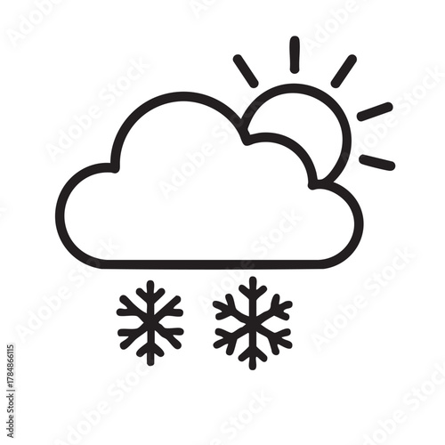 a sunny day partially covered by clouds with snowflakes falling gently from above high quality professional