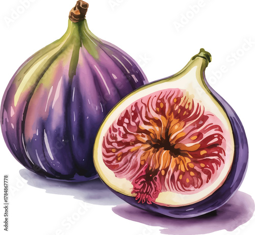 purple figs Fresh ripe one whole one halved
