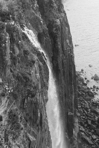View of Mealt falls and Kilt Rock, Isle of Skye, Scotland