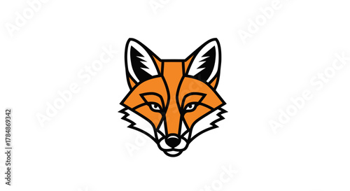 Striking geometric fox head logo design, modern and sophisticated animal portrait for brand identity and creative projects
