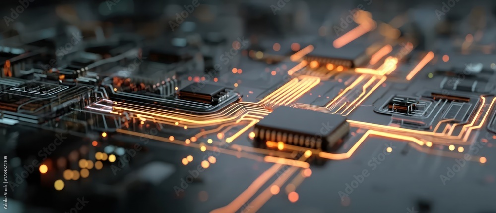 Fototapeta premium Close up of a computer circuit board