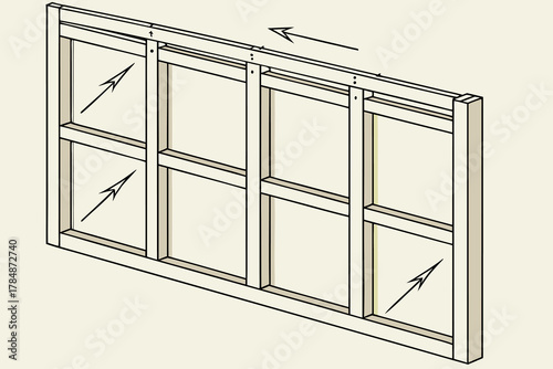 Soundproof bedroom walls in isometric perspective, featuring advanced noise-blocking technology for a serene and undisturbed living space.