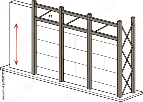 Isometric view of soundproof walls designed to protect from outside noise, providing anti-noise insulation for a bedroom.