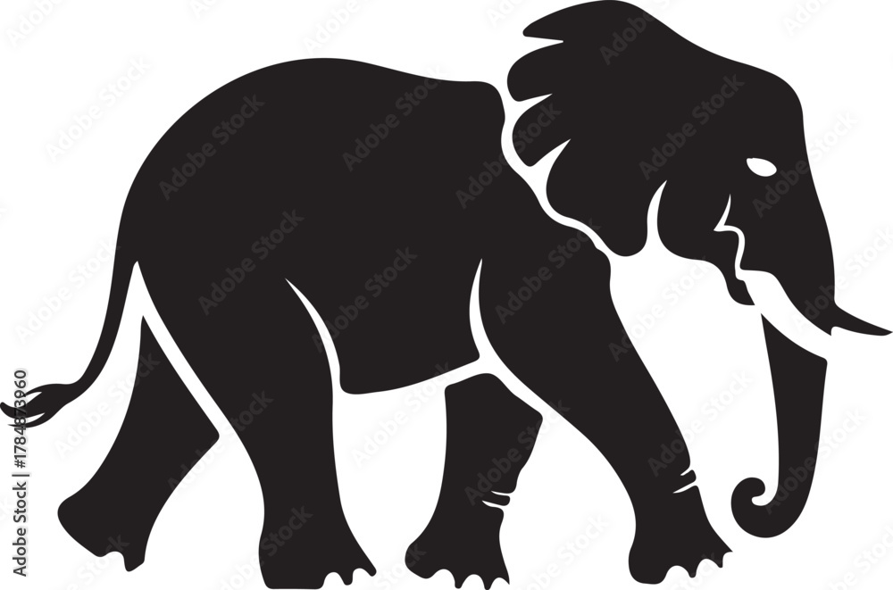 Fototapeta premium elephant silhouette icon vector set