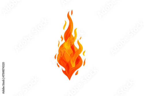 Fire flame flickering, isolated on transparent background
