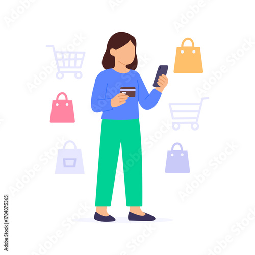 Online Shopping, purchasing goods from internet stores
