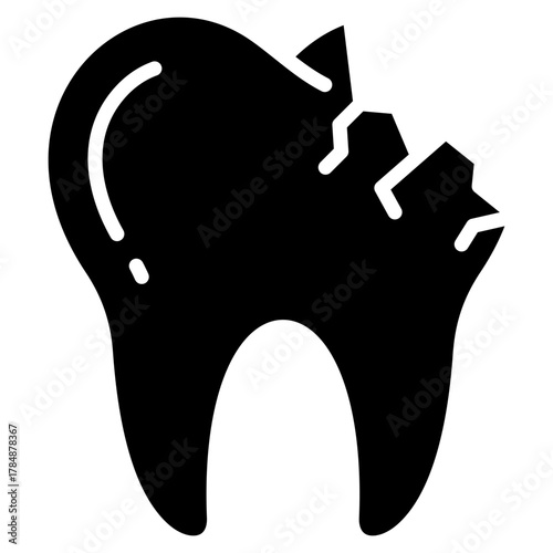 Broken Tooth Icon Element For Design