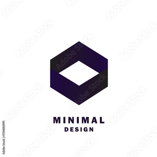 Modern Minimalist Hexagon Cube Logo