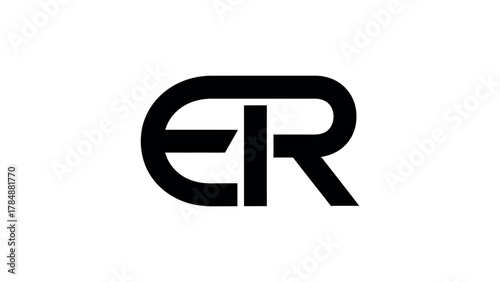 Black E R Monogram Logo on White Background ER monogram