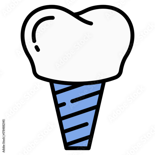 Tooth Implant Icon Element For Design