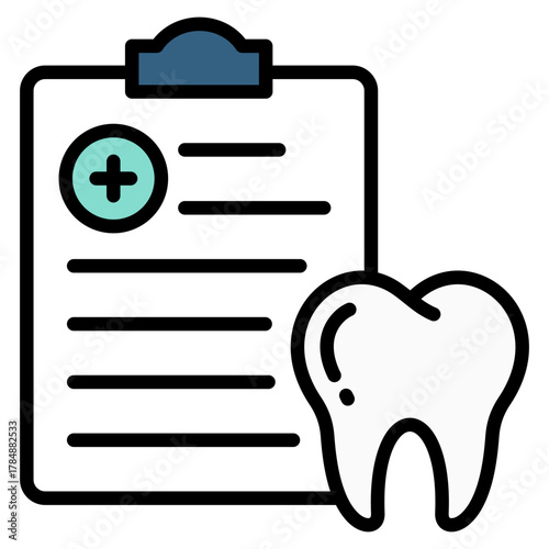 Dental Record Icon Element For Design