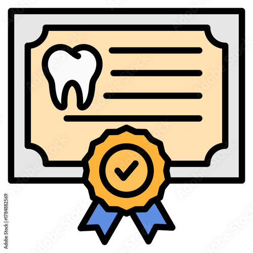 Dental Certificate Icon Element For Design