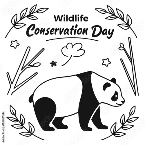 WILDLIFE CONSERVATION DAY vector illustration 