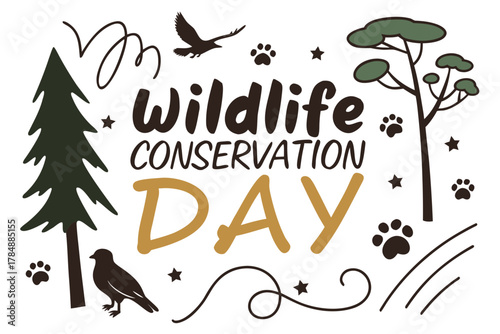 WILDLIFE CONSERVATION DAY vector illustration 