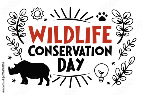 WILDLIFE CONSERVATION DAY vector illustration 