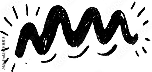 Wave line graphic illustration in black and white. Simple, modern vector illustration features a stylish abstract pattern.