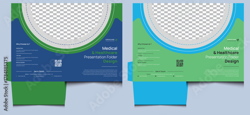 Simple blue clean creative modern corporate company editable elegant business stylish doctor dental dentist medical hospital healthcare services marketing presentation file folder template design.