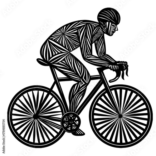 silhouette of a man riding a bike