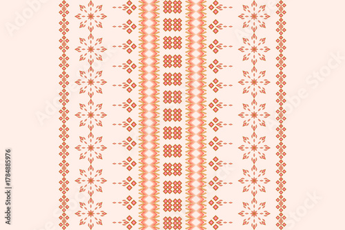 Ethnic Aztec abstract geometric oriental traditional embroidery seamless pattern. Native geometry decorative design for fabric, clothing, border decor, interior, wallpaper, background, texture, print
