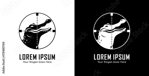 Logo design in the shape of an alligator head that is in the shot