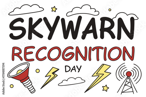 SKYWARN® RECOGNITION DAY vector illustration isolated on white background