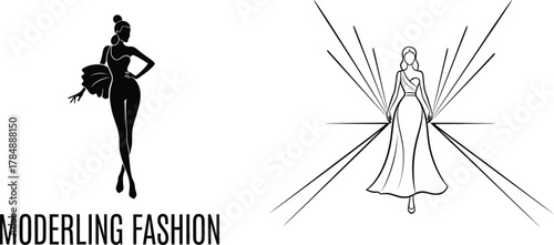 Elegant fashion silhouettes showcasing style and grace