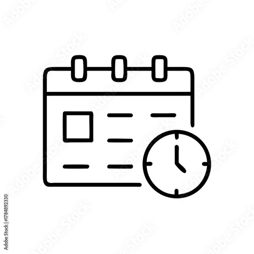 Calendar with clock showing time for scheduling and productivity  