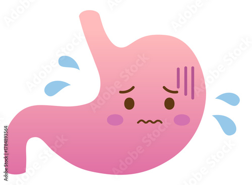 不健康な胃のイラスト