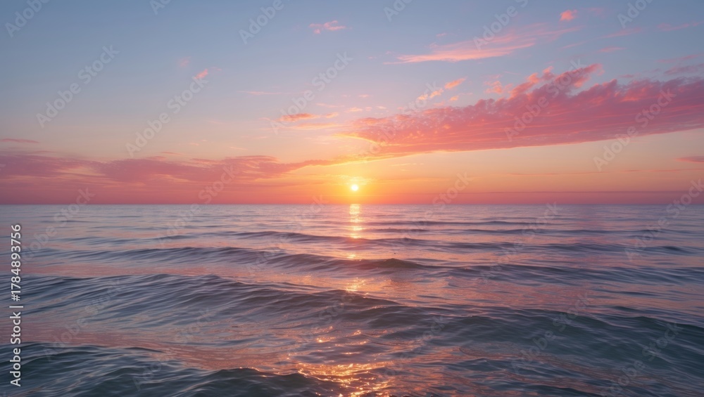 Fototapeta premium Southern Solstice Sunset Ocean AI
