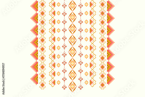 Neck geometric abstract Aztec oriental embroidery traditional border pattern. Native geometry neck decorative design for fashion, texture, element, neckline, textile, fabric, clothing, printing