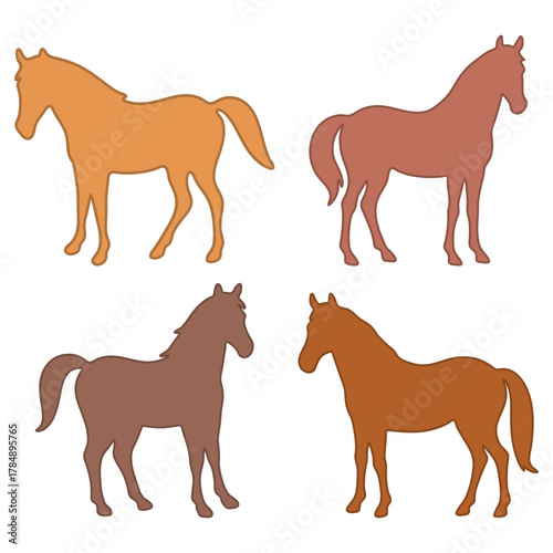 Horse Silhouette  Illustration Set Design