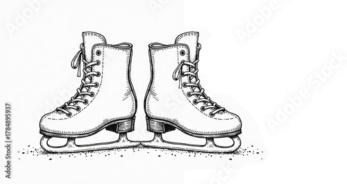 skates drawn in pencil strokes on a white background