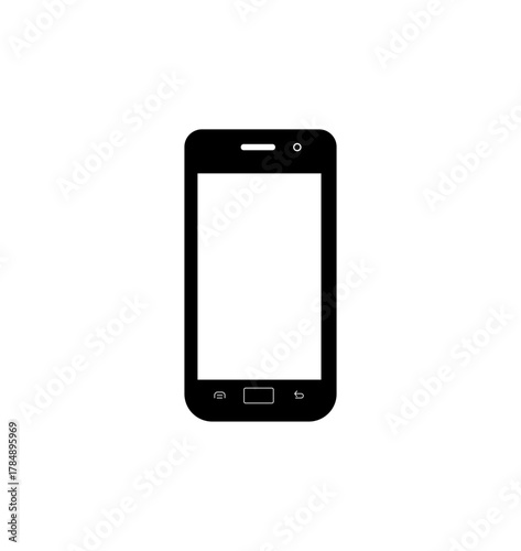 An isolated blank smartphone display for mobile technology and communication
