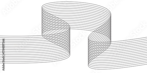 Black and white striped tie vector icon for business concept illustration