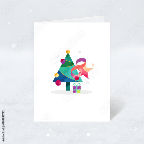 Colorful Christmas Tree and Gift Design for Holiday Celebration