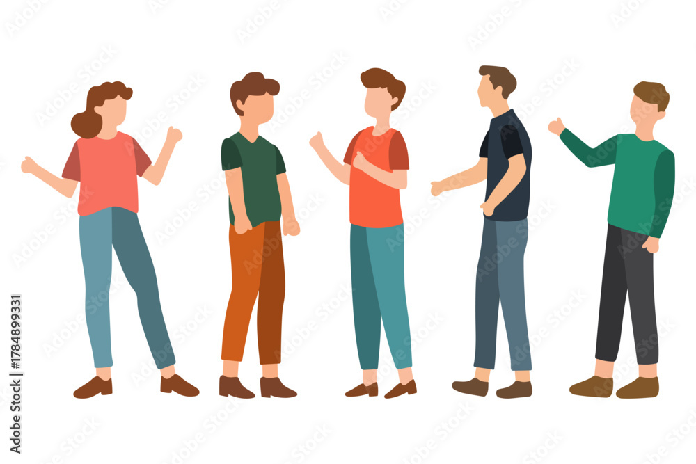 Obraz premium People Talking and Discussing Illustration