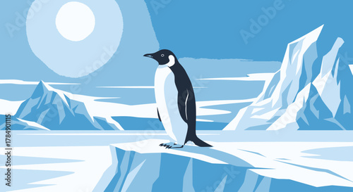 penguin on iceberg