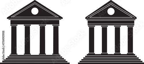 Two classical building silhouettes