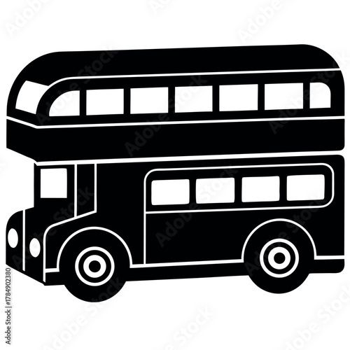 double decker bus icon on white background.eps