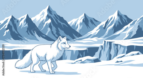 winter landscape with dog