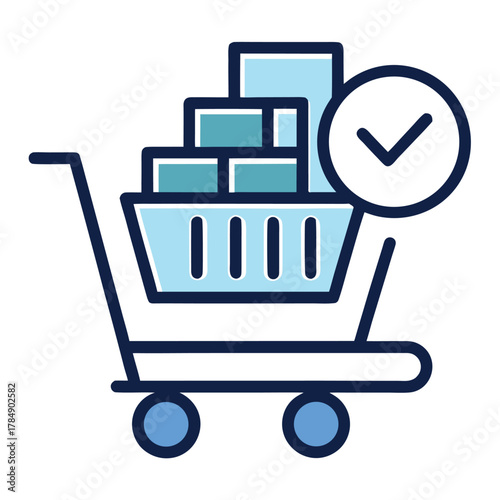shopping cart icon for online store and e commerce design